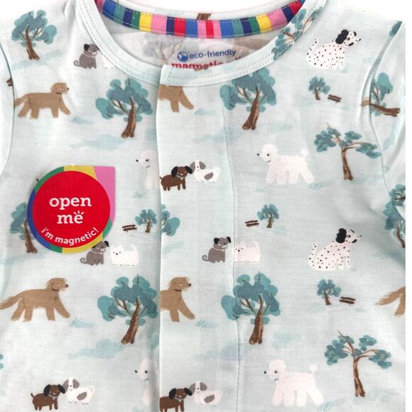 Magnetic Me Baby Central Bark Magnetic Modal Footie Romper Size 6-9M - Picture 7 of 10
